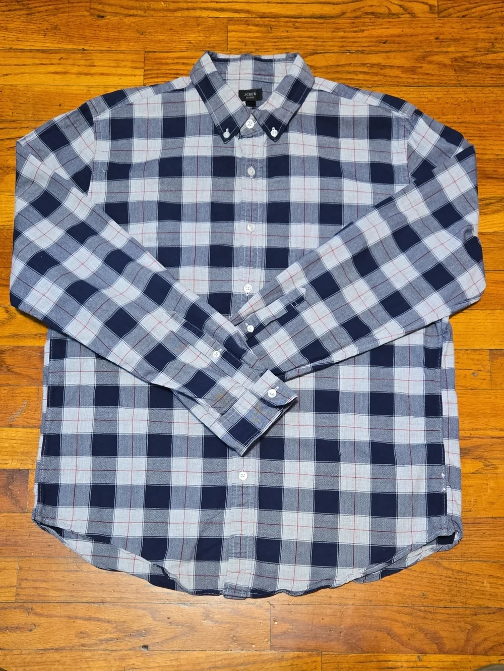 J Crew Shirt Men's Large Multicolor Plaid Oxford Button Down Long Sleeve Office